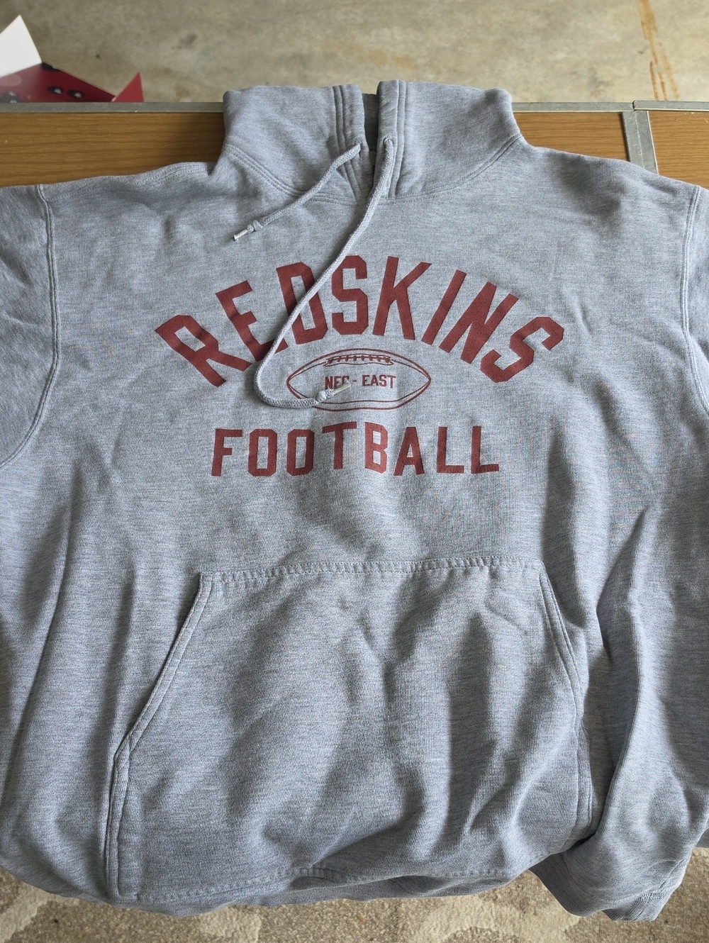 Reebok Gray Hoodie with Red "Redskins Football" Print